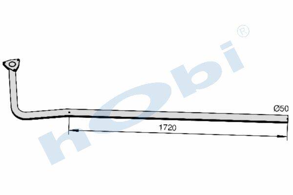 Boru, Egzoz Ön, E0, 8556238 Iveco Fiat Ø50,8 Alusi, - 1