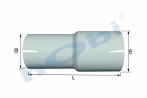 Boru, Universal Adaptör, L1:200 Alusi ID1:Ø102,1 ID2:Ø114,8 - 1