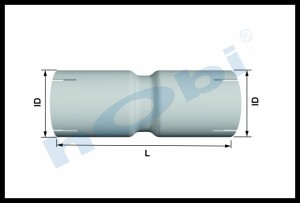 Boru, Universal Adaptör, L1:250 Alusi ID1:Ø77 ID2:Ø77 - 1