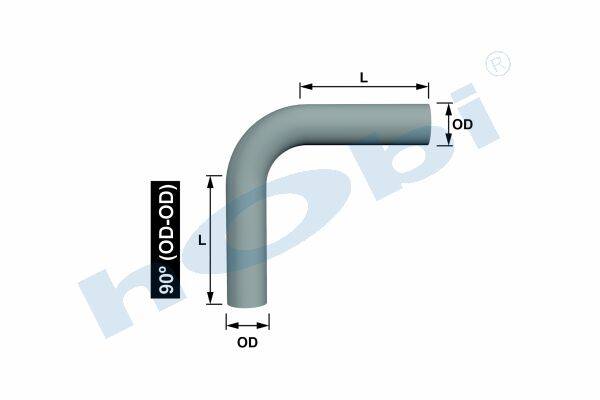 Boru, Universal Dirsek, A:90° Ø63,5 L1:265 L2:265 T:1,5 mm Alusi - 1