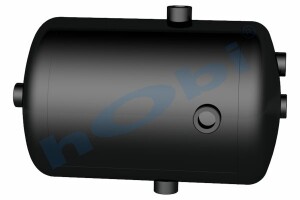 Hava Tankı, Çelik, Ø206 L:325 Lt:9,5 Siyah (RAL9005) GövMnş:3 KapMnş:3 - 3