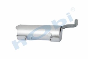 Susturucu, İş Makinası, Ø160 L:460 IN:Ø38 OUT:Ø38 Tip:L, Inox, Gri (RAL7600), - 3