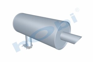 Susturucu, Jeneratör KIT, Ø200 L:500 IN:Ø63,5 OUT:Ø60,3 Kabin Üstü, Endüstriyel, - 1