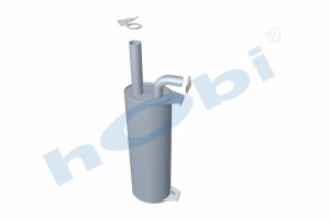 Susturucu, Jeneratör KIT, EL:250x330 L:1000 IN:Ø63,5 OUT:Ø76,2 Kabin İçi, - 3