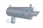 Susturucu, Jeneratör KIT, Ø200 L:500 IN:Ø76,2 OUT:Ø76,2 Kabin Üstü, Endüstriyel,