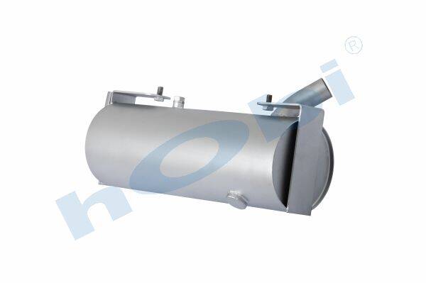 1283 Susturucu, İş Makinası, Ø160 L:460 IN:Ø38 OUT:Ø38 Tip:L, Inox, Gri (RAL7600), - Görsel 1