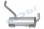 Susturucu, İş Makinası, Ø160 L:460 IN:Ø38 OUT:Ø38 Tip:L, Inox, Gri (RAL7600),