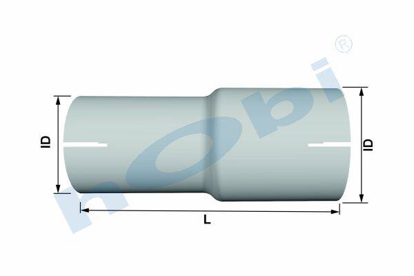 image description Boru, Universal Adaptör, L1:200 Alusi ID1:Ø120,5 ID2:Ø127,5 - Görsel 1