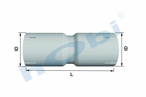 image description Boru, Universal Adaptör, L1:300 Alusi ID1:Ø103 ID2:Ø103 - Görsel 1