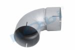 Boru, Universal Sac Dirsek, A:90° Ø114,3 L1:200 L2:200 T:1,5 mm Alusi ID1:Ø114,8