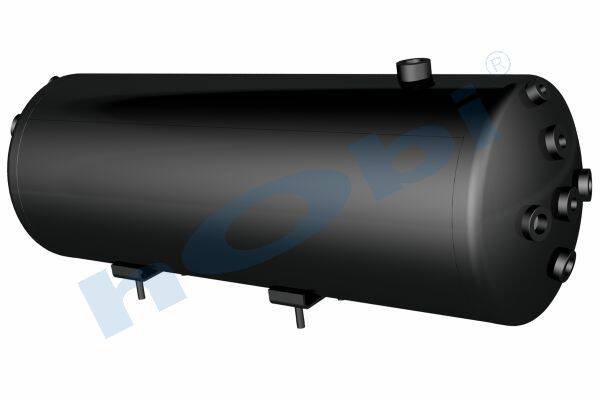 9767 Hava Tankı, Çelik, İç 2'li, Gövde Braketli, Ø259 L:743 Lt:36 Siyah (RAL9005) - Görsel 1