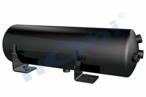 9798 Hava Tankı, Çelik, İç 2'li, Gövde Braketli, Ø200 L:653 Lt:19 Siyah (RAL9005) - Görsel 1