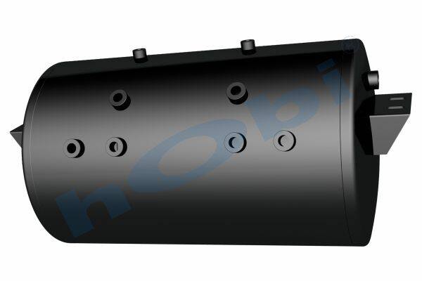 9828 Hava Tankı, Çelik, İç 2'li, Kapak Braketli, Ø360 L:620 Lt:54 Siyah (RAL9005) - Görsel 1