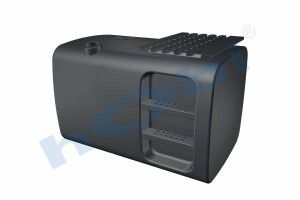 Yakıt Tankı, Çelik, Basamaklı, 470 Lt. Man H:700 W:700 L:1080 Siyah (RAL9005) - 1